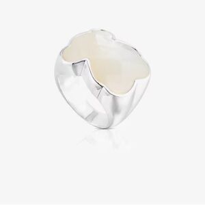 Tous Silver Ring with Cream Mother-of-Pearl Clover